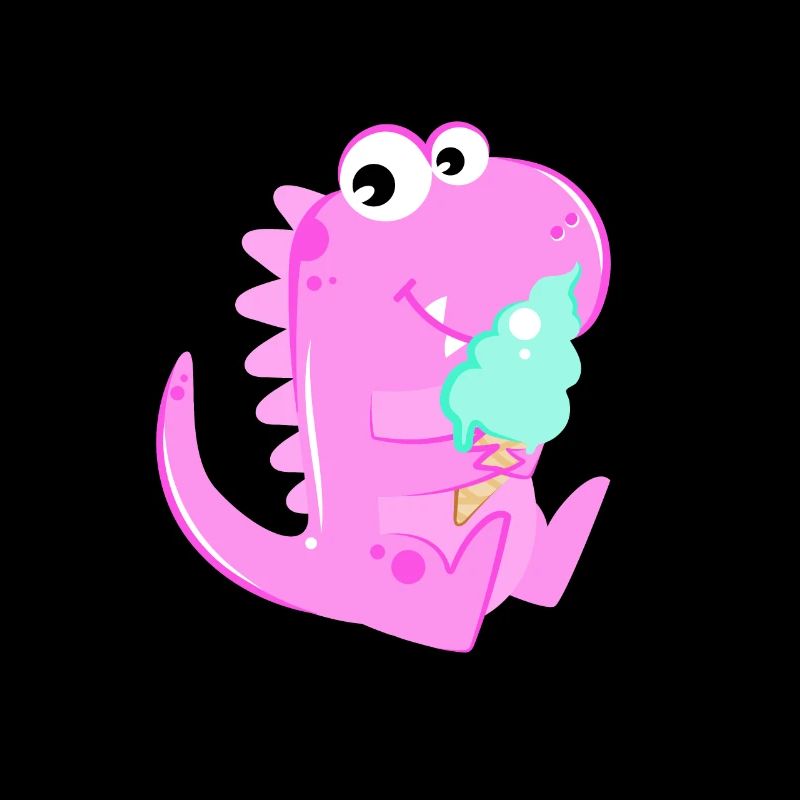 Pink Dino Dinosaurier Eiskrem Eis Kinder Kids