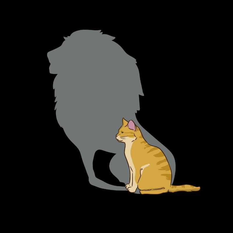 Cat shadow lion shadow play kitten