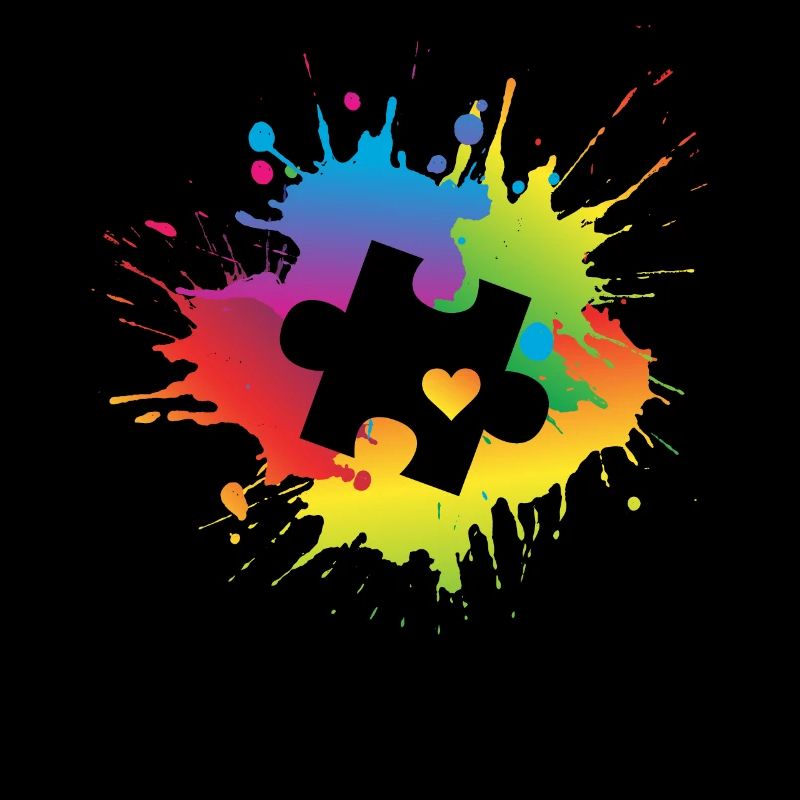 Autismus-Bewusstseins-Puzzleteil Bunter Regenbogen