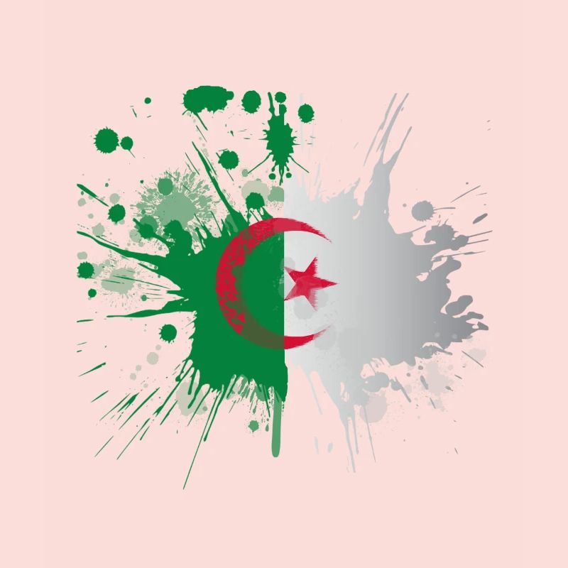 Algeria Flag Splashed Effect