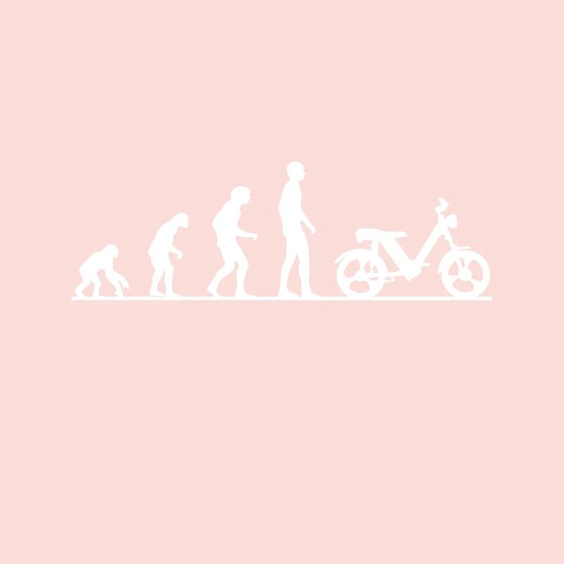 Evolution Affe Mensch Zweitaktfahrer Moped Töffli