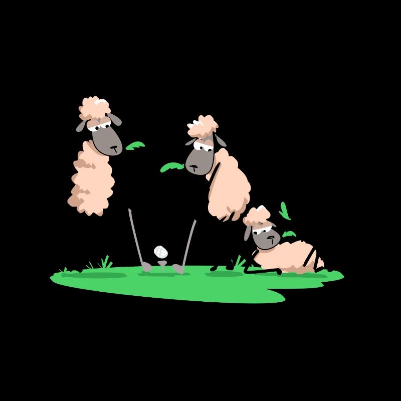 Schafe spielen Golf