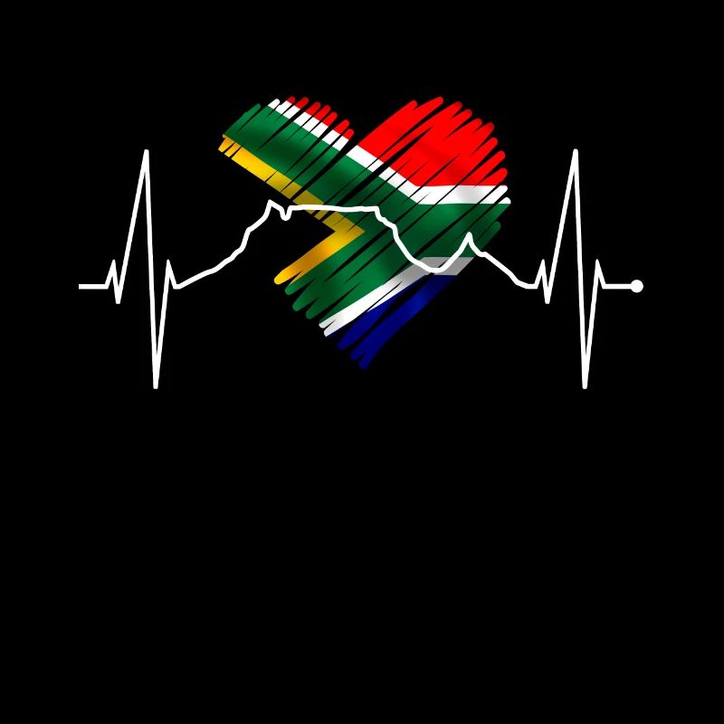 Cape Town Skyline Heart Afrique du Sud Drapeau Table Mountain