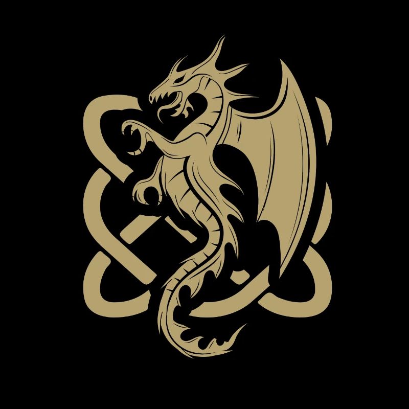 Celtic Dragon Irish Folk Dragon Graphic