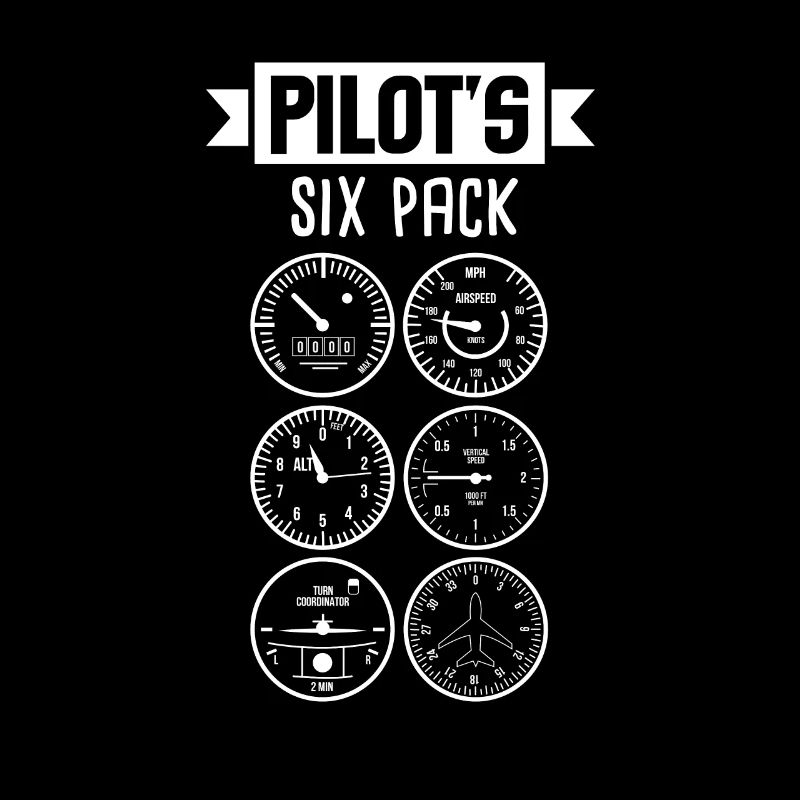 Pilot's Six Pack Funny Pilot Aviation Flying Gift