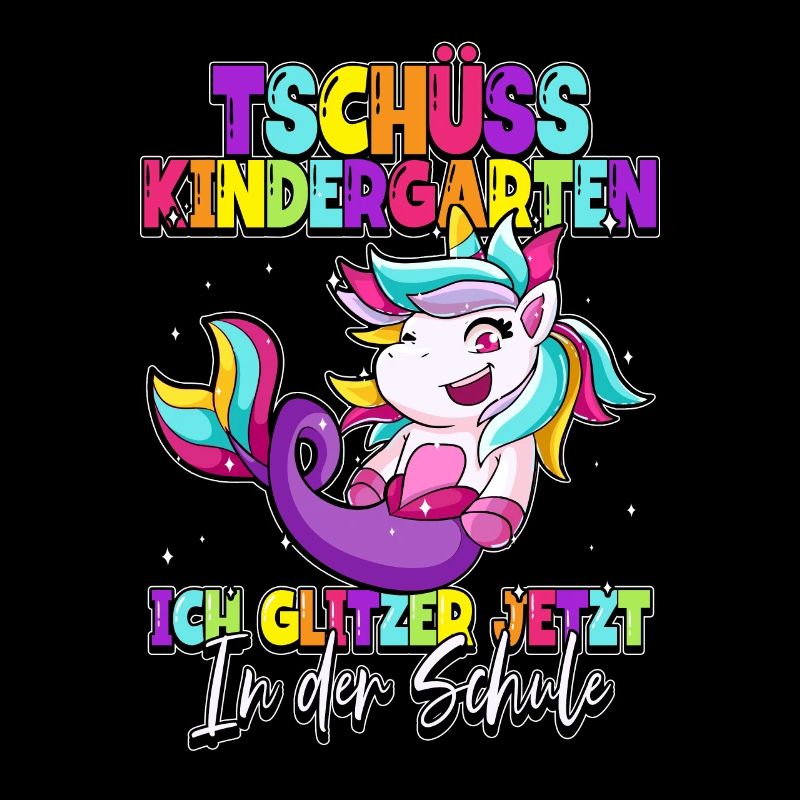 Tschüss Kindergarten Einhorn 1. Klasse Schulkind