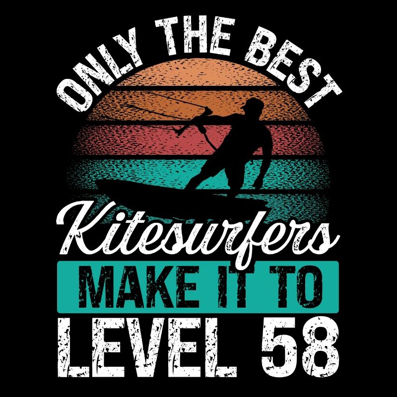 58 Kitesurf Level 58 Year Retro Kiteboarding