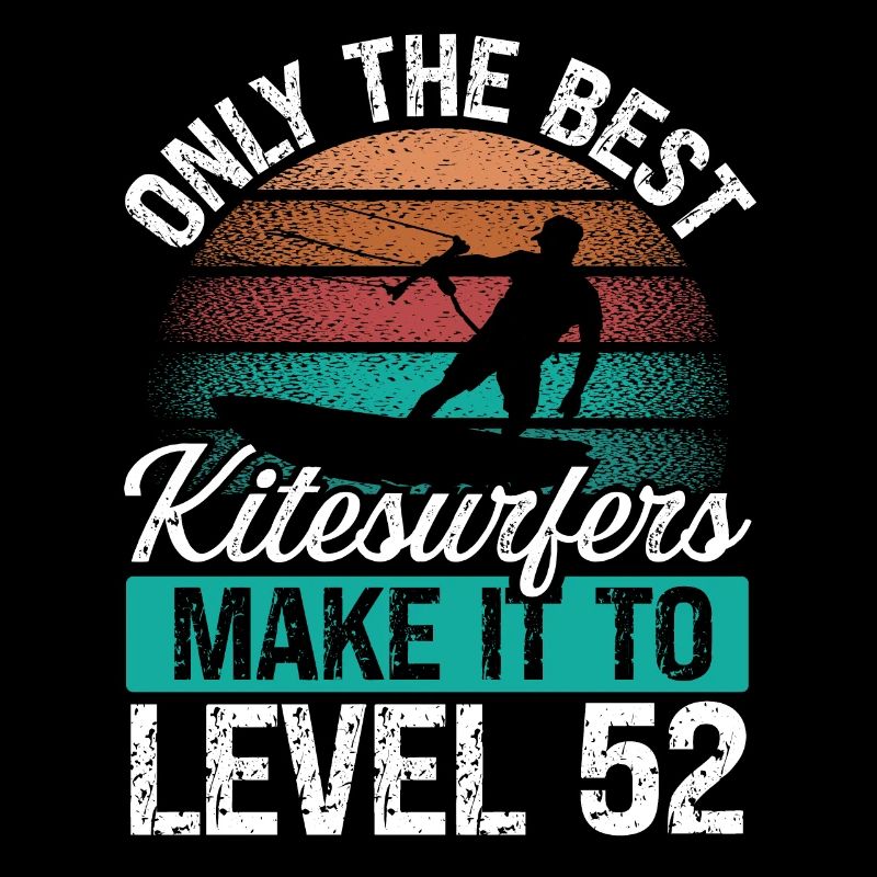 52 Kitesurf Level 52 Year Retro Kiteboarding