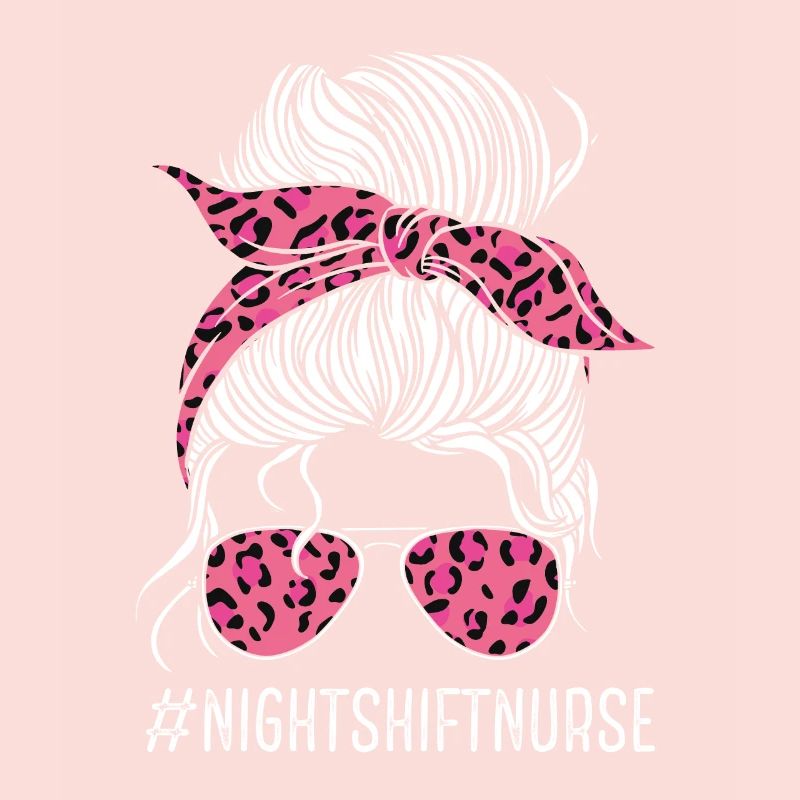 Nurse Night Shift Pink Leopard Nursing RN CNA