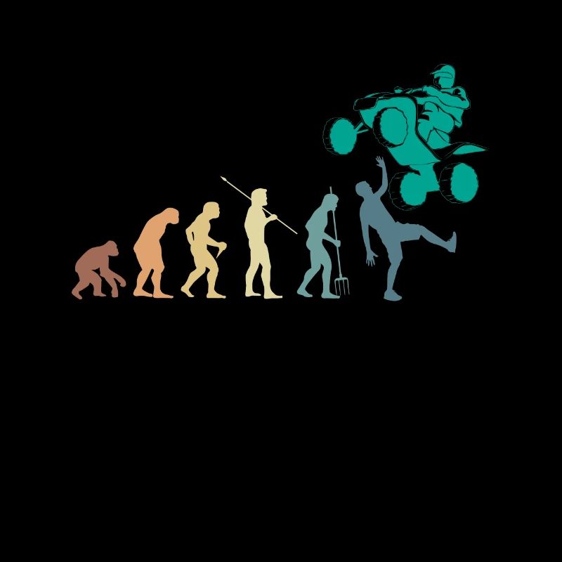 Vintage Retro Evolution Quad Shirt Geschenk