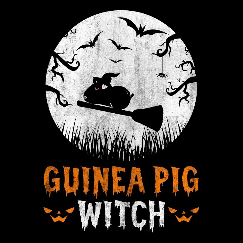 Halloween Guinea Pig Witch Spooky Bats