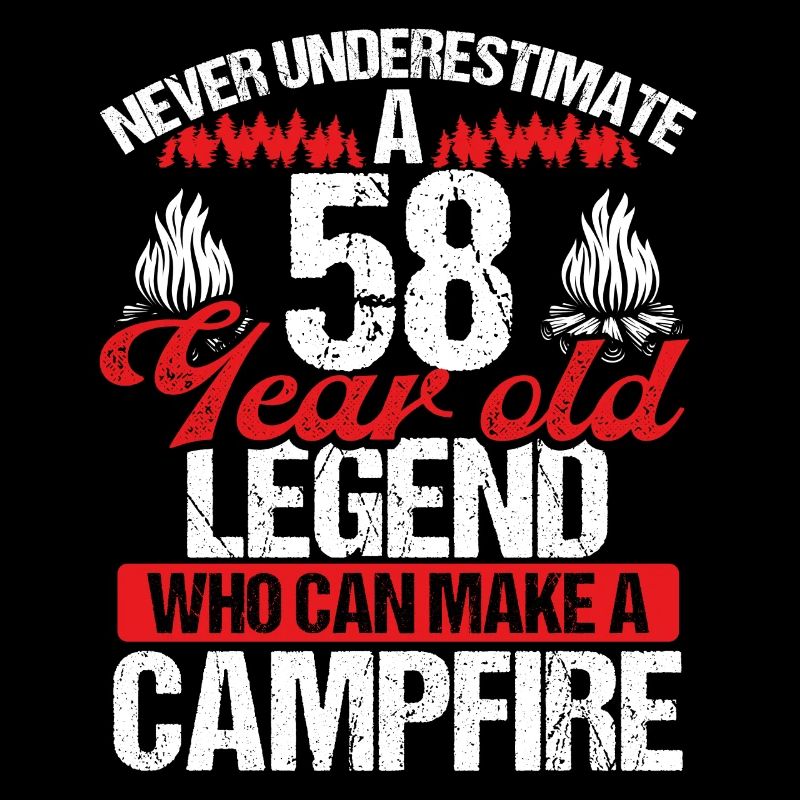 58 Year Old Camper Scouting Scout 58 Birthday
