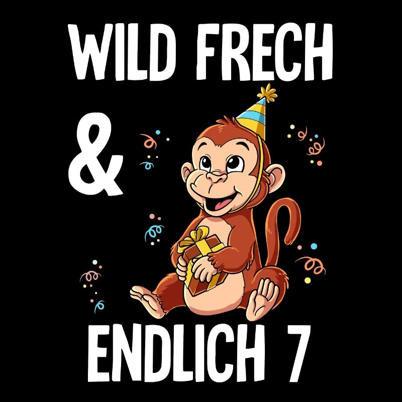7. Geburtstag Affe Wild Frech Und Endlich 7 Jahre