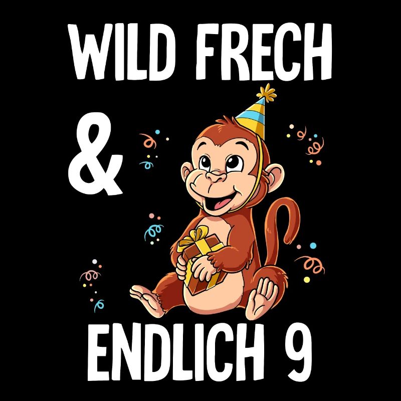 9. Geburtstag Affe Wild Frech Und Endlich 9 Jahre