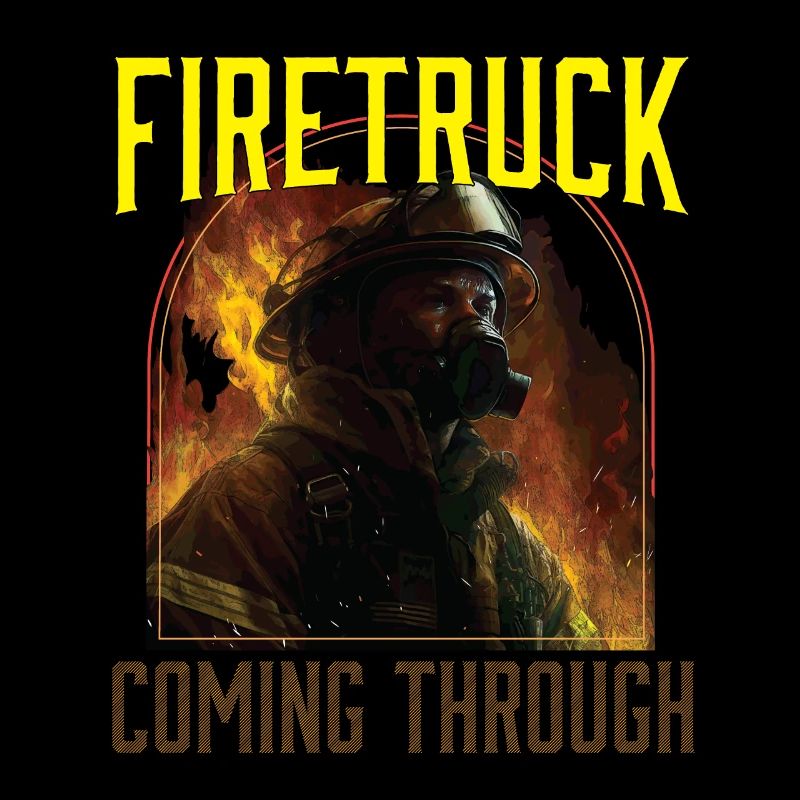 Firetruck Coming Through Fireman Firefighting