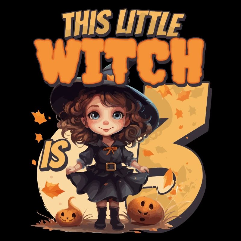This little witch is 3 - three years - 3.