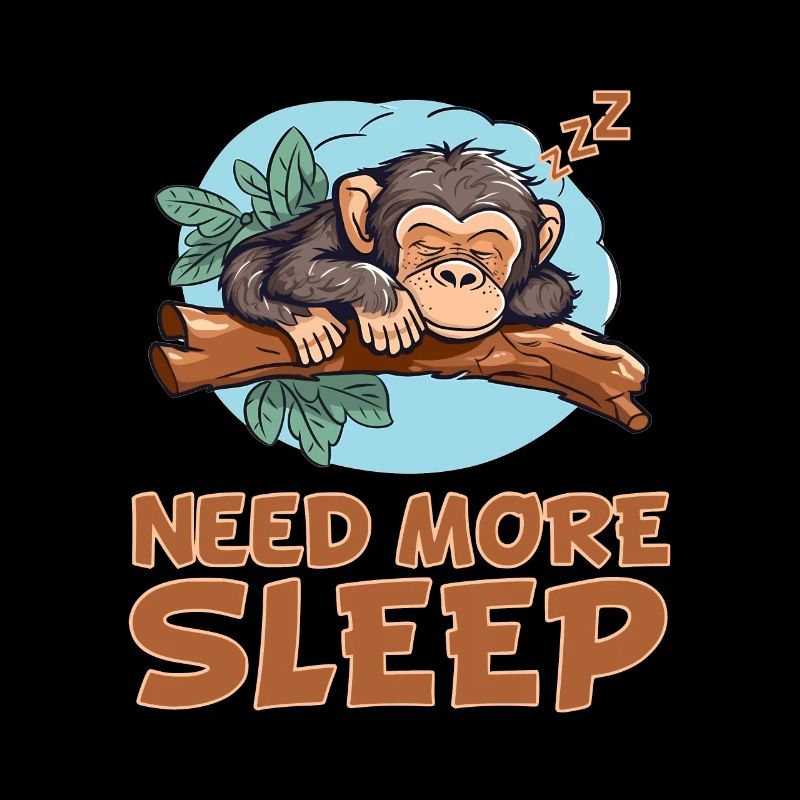 Sleeping chimpanzees - hugging the