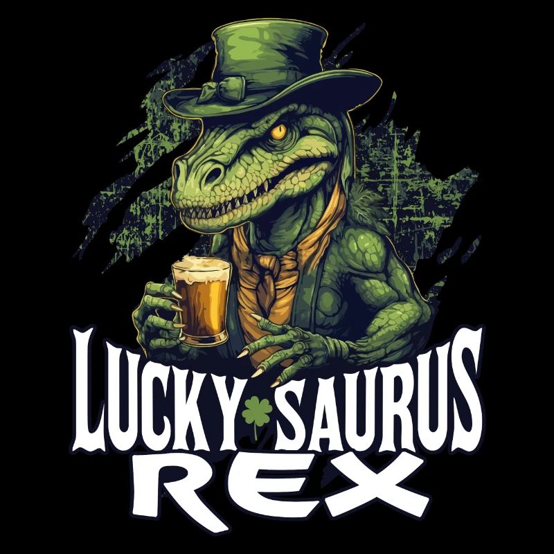 St. Patrick's Day Lucky Saurus Rex Dinosaurier
