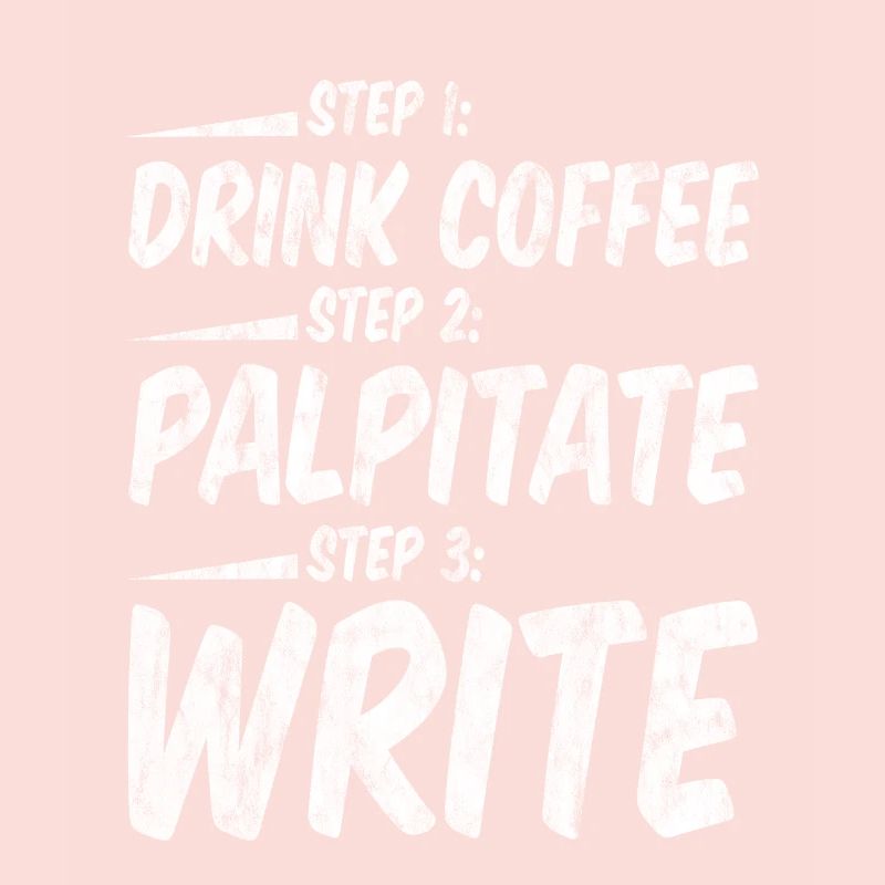 Step 1 Drink Coffee Step 2 Palpitate Step 3 Write3