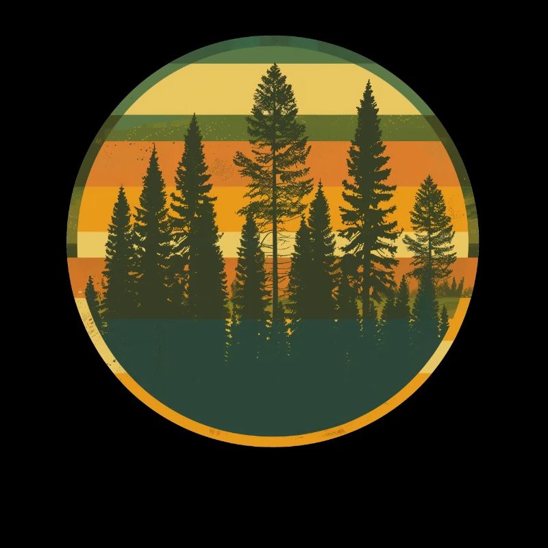 Sunset Forest Nature Outdoors Retro 80s Vibe 2