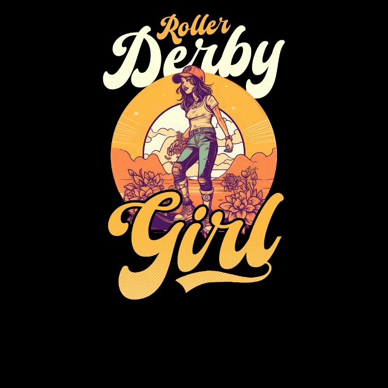 Roller Derby Vintage Retro Sonnenuntergang Roller Mädchen