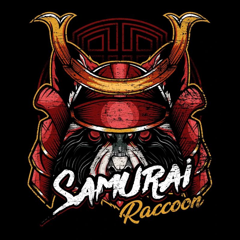 Samurai raccoon Japan gift