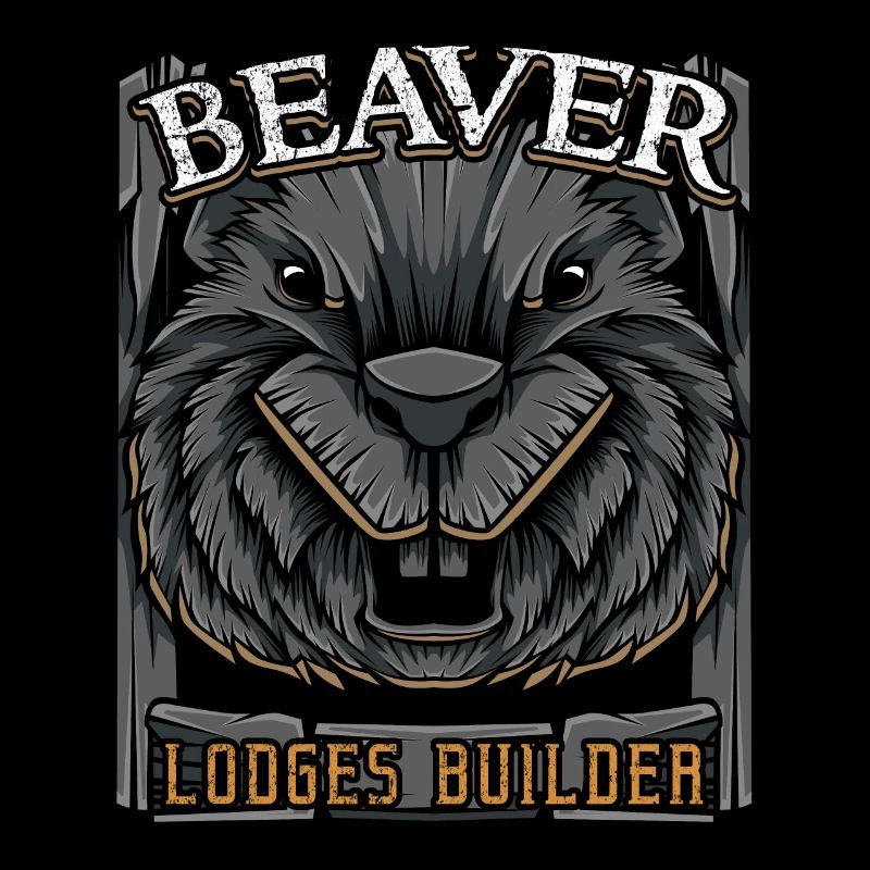 Modern Beaver Lumberjack Wilderness Canada Constructeur