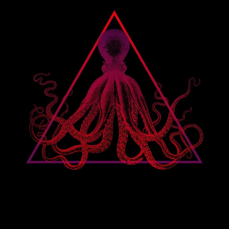 Krake Octopus Triangle Neon