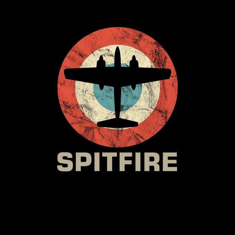 Avion de chasse Spitfire Retro Vintage Jet Fighter