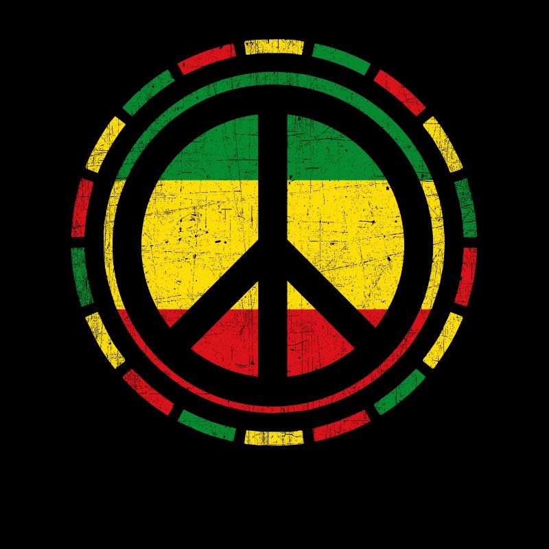 Distressed Rasta Peace design Gift for Reggae