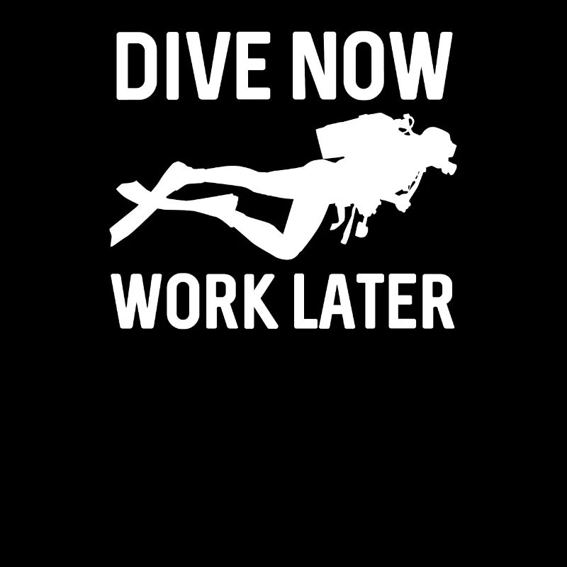 dive now work later - diving, divers, fish