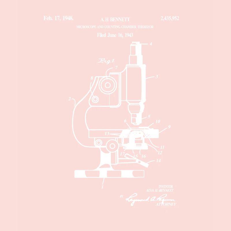 Microscope biology biologist blueprint gift