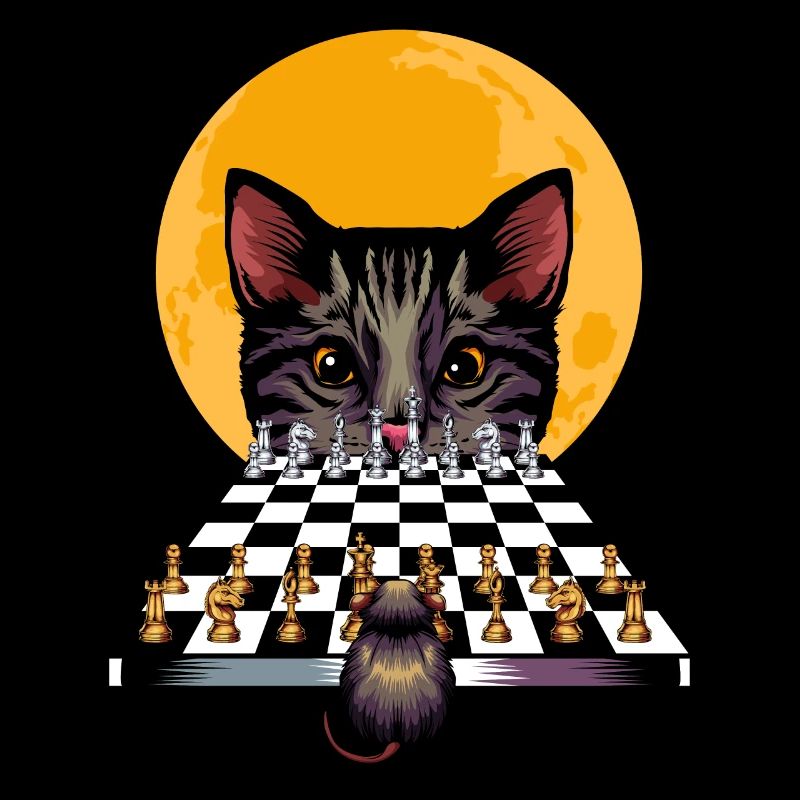 Chat souris jeu d'échecs