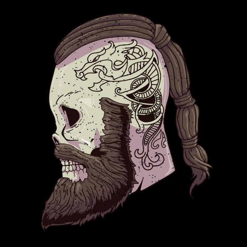Viking Head Wikinger Schädel Runen Tattoo