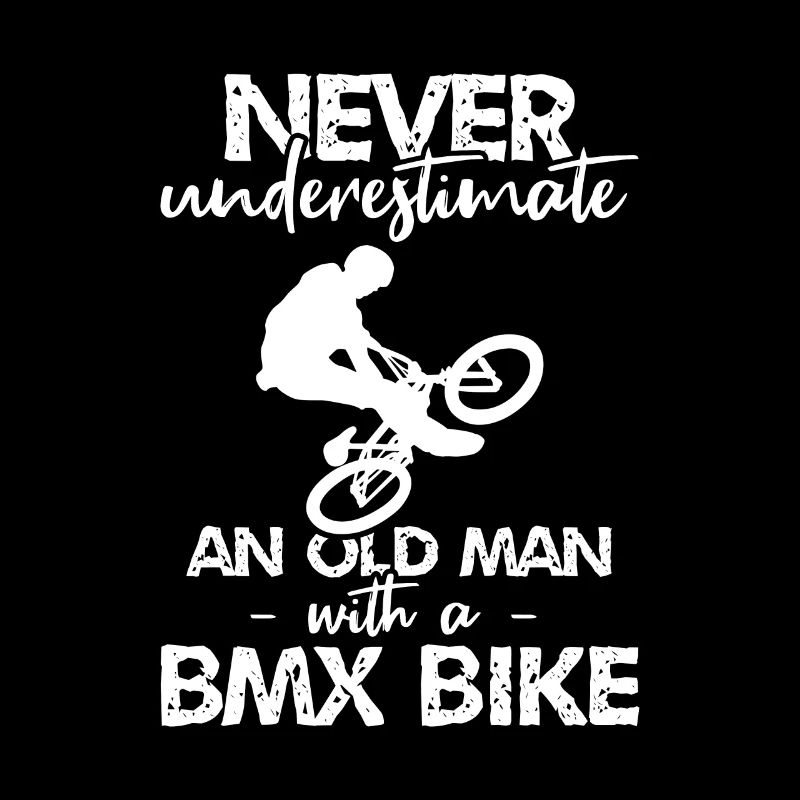 Alter Mann mit BMX-Rad