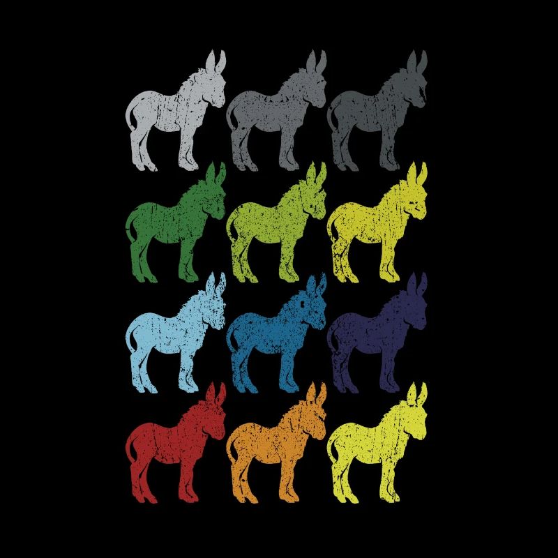 Neon Pop Art Retro Donkey Mule Gift