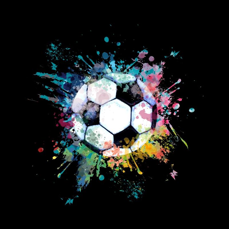 Wasserfabe Farbexplosion Splash Design Fußball