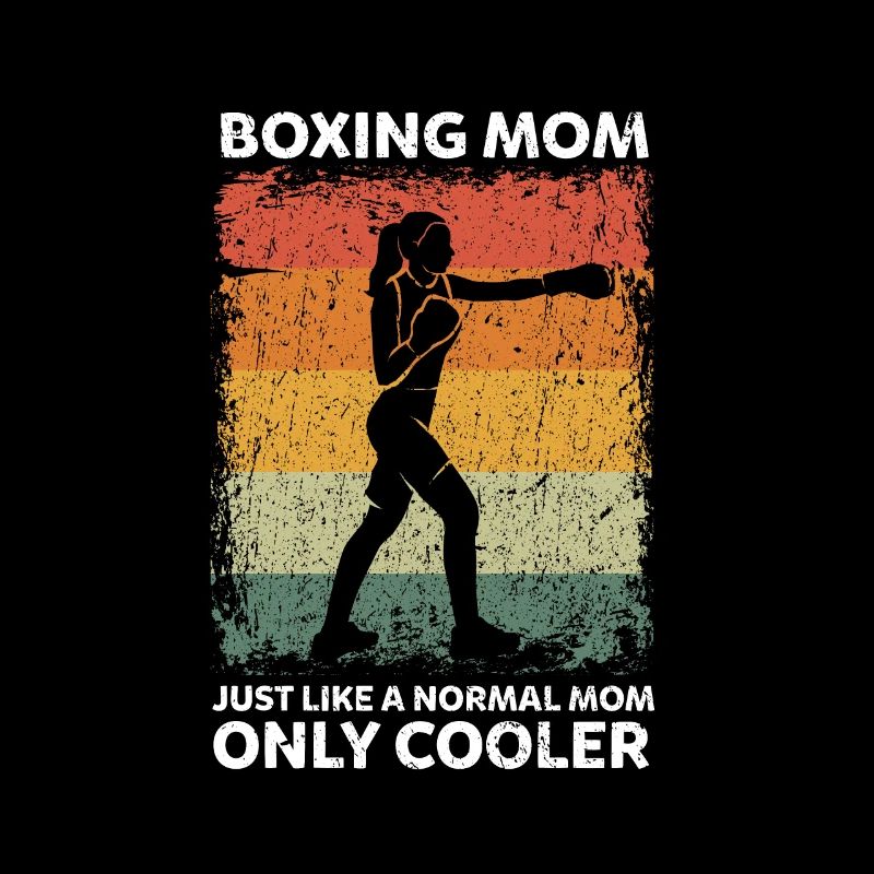 Maman boxe vintage comme une maman normale seulement plus cool