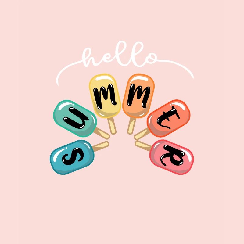 Hello Summer Eiscreme Eis Essen Sommen Eisdiele