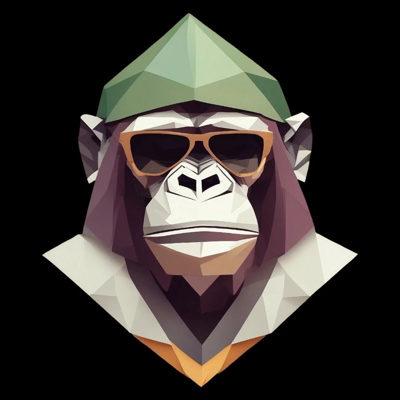 Cool monkey in wrinkled robe