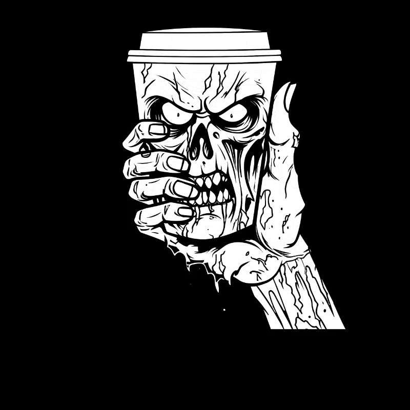 Coffee Cafe Halloween Zombie Hand