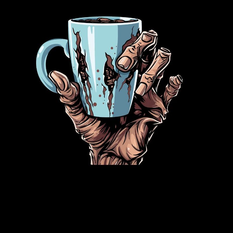 Coffee Cafe Halloween Zombie Hand