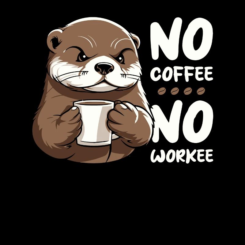 Kaffee Cafe Otter No Coffee No Workee