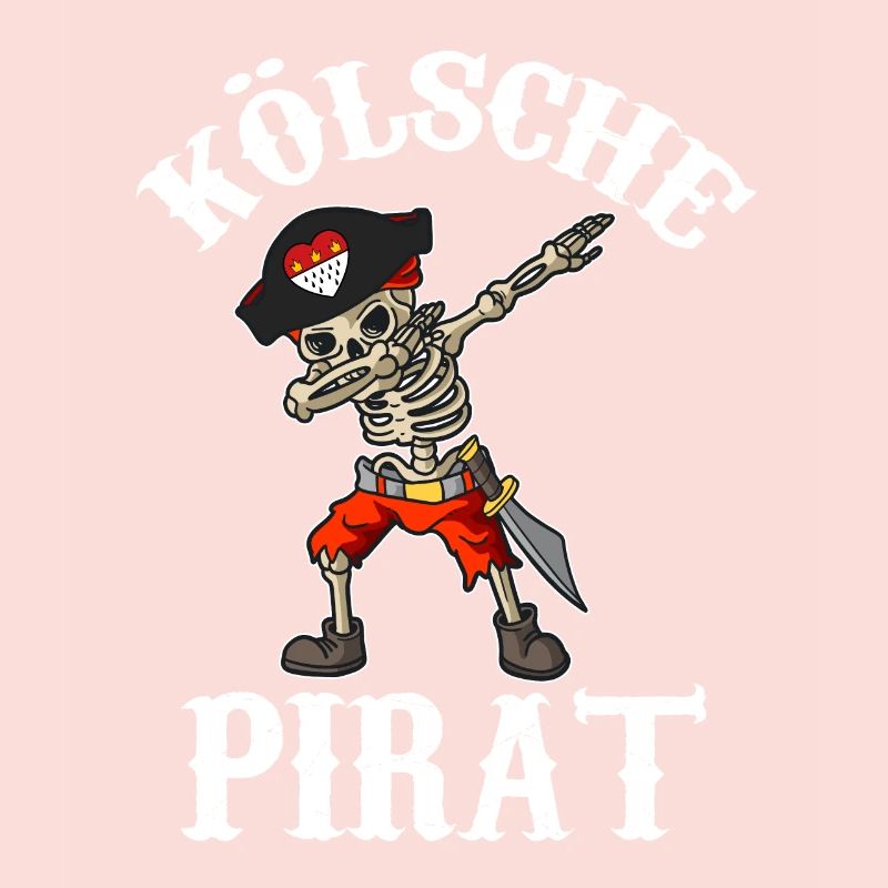 Carnival Kölle Alaaf Dabbing Skeleton Fun with Pirate