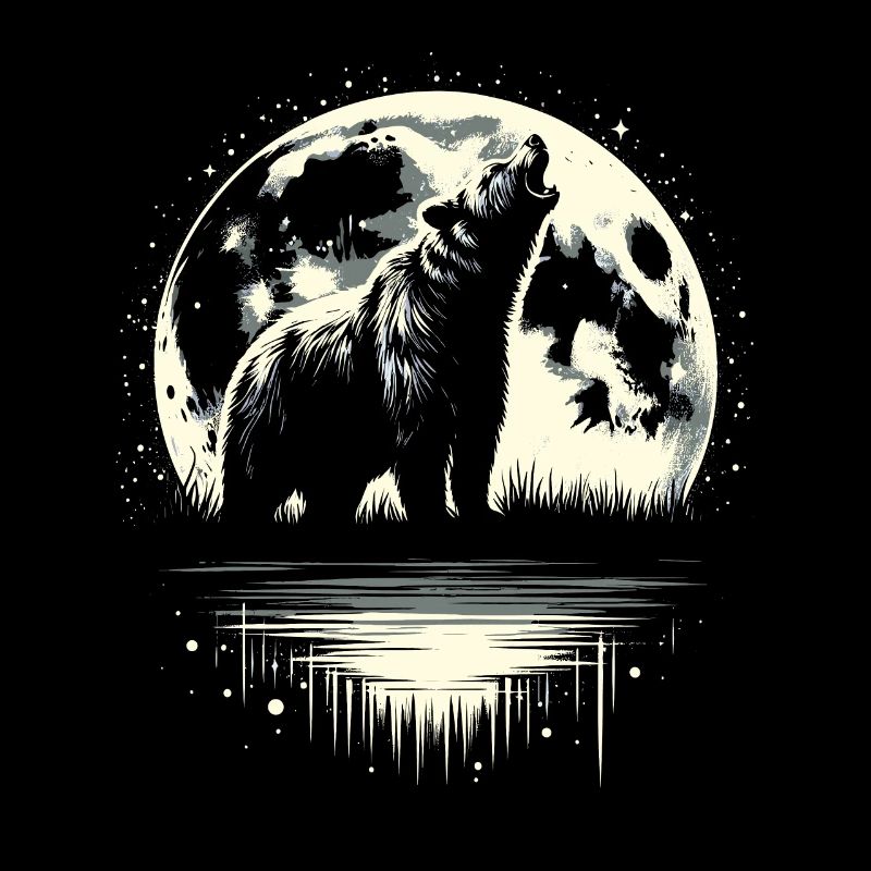 Bär Braunbär Moon Howling