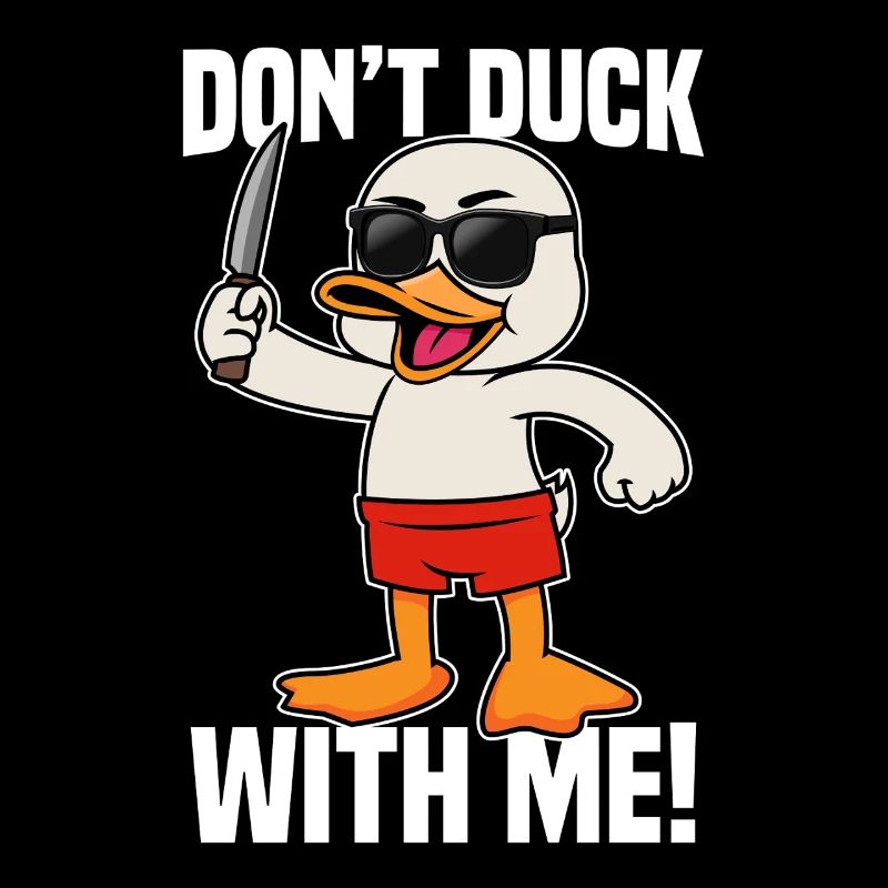 Ne vous esquivez pas avec moi ! Canard de dessin animé coquin