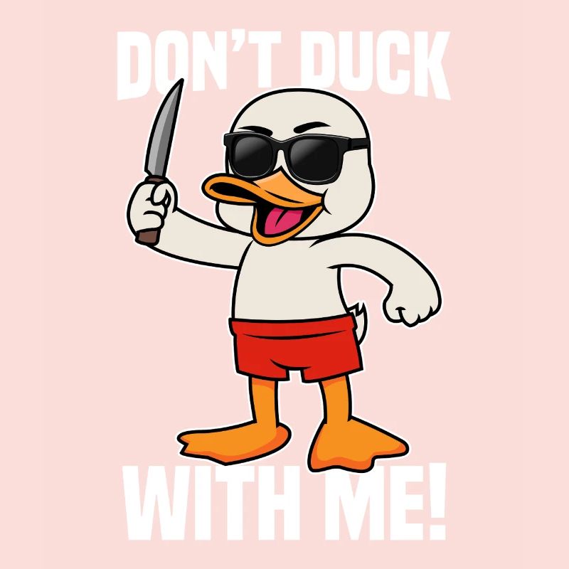 Ne vous esquivez pas avec moi ! Canard de dessin animé coquin