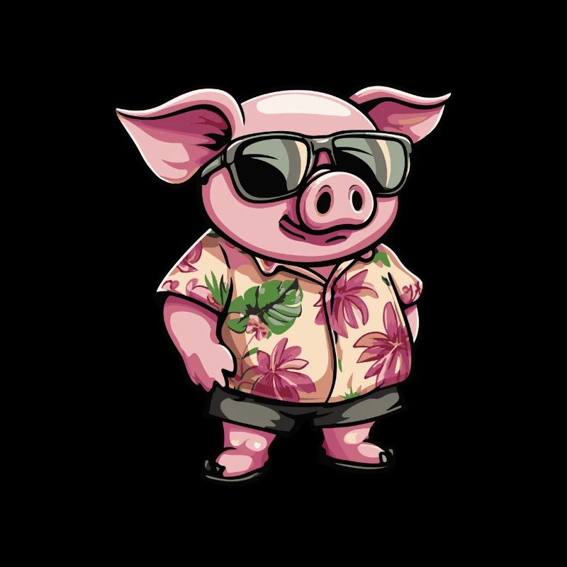 Pig Comic Funny Summer