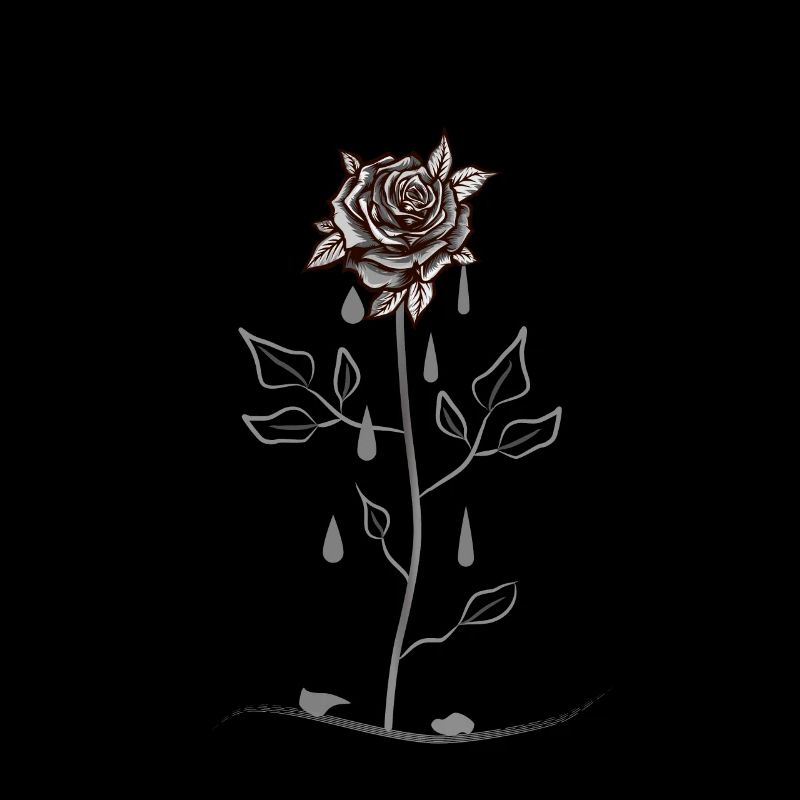 Gothic Rose mit Tränen