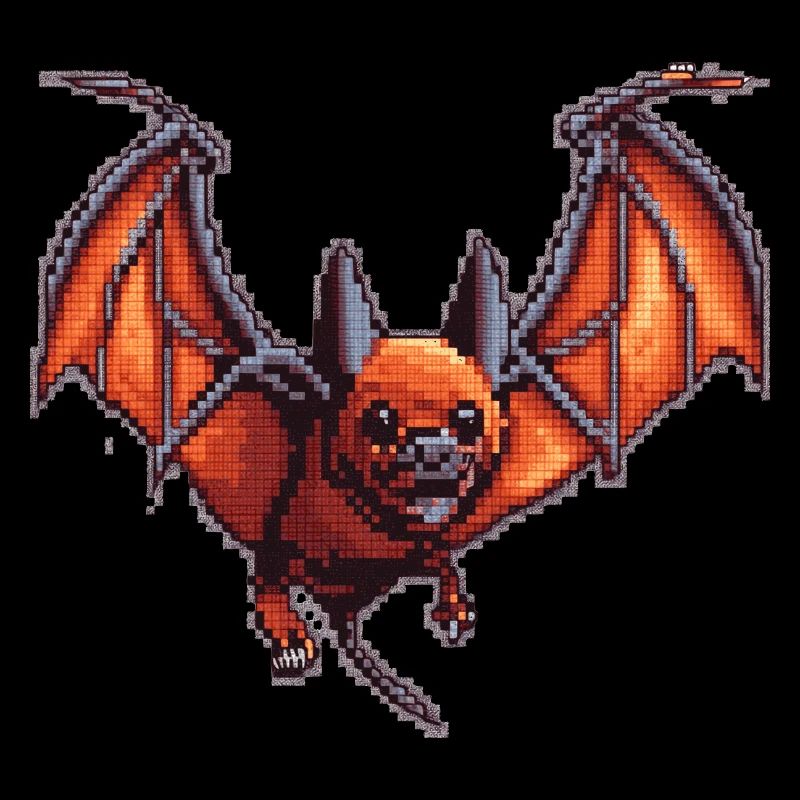Flying fox from an old video game in 8 bit